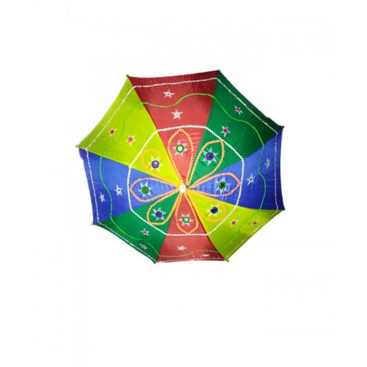 Handmade Pipli Traditional Applique Work Multicolor Umbrella