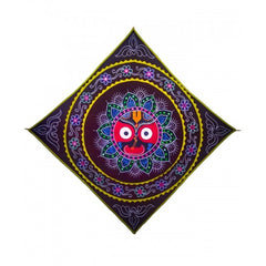 Beautiful Handmade Wall Hanging Pipli Traditional Applique Work Dark Brown