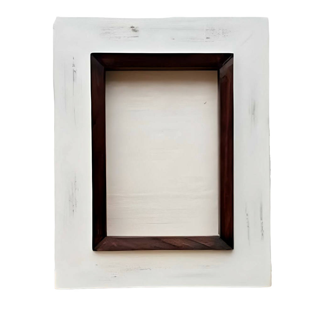 Plain Brown & White Photo Frame
