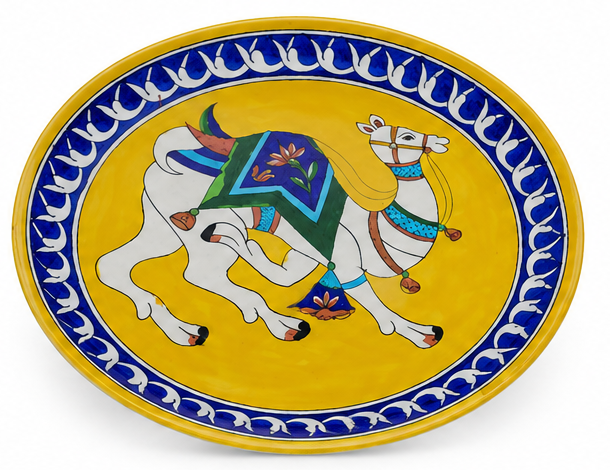 Designer Handmade Blue Pottery Of Jaipur Wall Plate