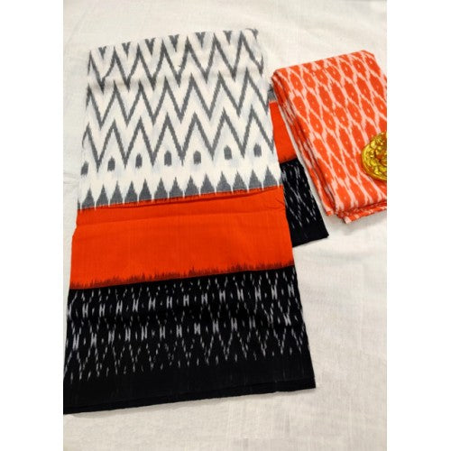 Traditional Pochampally Ikat Handloom Multicolor Beautiful Cotton Printed Saree for Women