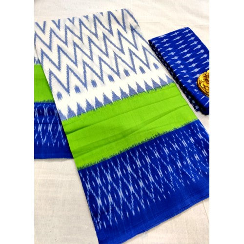 Traditional Pochampally Ikat Handloom Cotton Printed Saree for Women