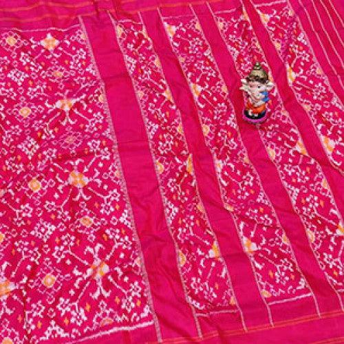Handloom Dark Pink Pochampally Ikat Saree