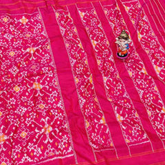 Handloom Dark Pink Pochampally Ikat Saree