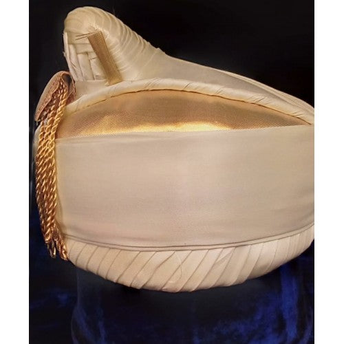 Beautiful Handmade Puneri Pagadi In Cream Color For Wedding & Party Wear