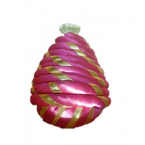 Traditional Historical Royal Puneri Pagdi Of Maharashtra For Men In Dark Pink & Golden Colour