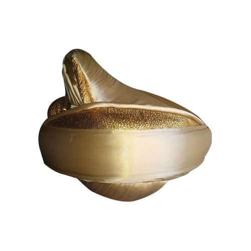 Traditional Historical Royal Puneri Pagdi Of Maharashtra For Men In Golden Colour By Someswar Pagadi Makers