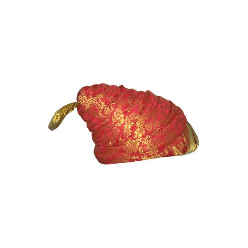 Traditional Historical Royal Puneri Pagdi Of Maharashtra For Men In Orange & Golden Colour By Someswar Pagadi Makers