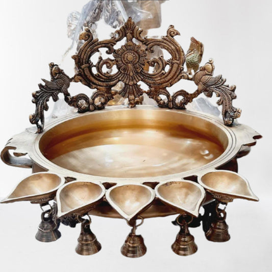 Pure Brass Fancy Urli With Diya