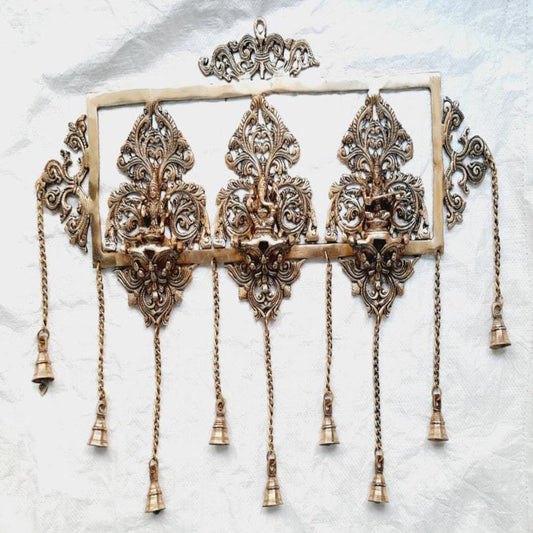 Pure Brass Laxmi Ganesh Saraswathi Wall Hanging