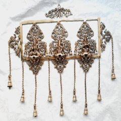 Brass Finish Laxmi Ganesh Saraswati Wall Hanging