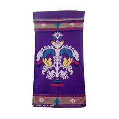 Purple Extra Weft Handwoven Single Bed Cover