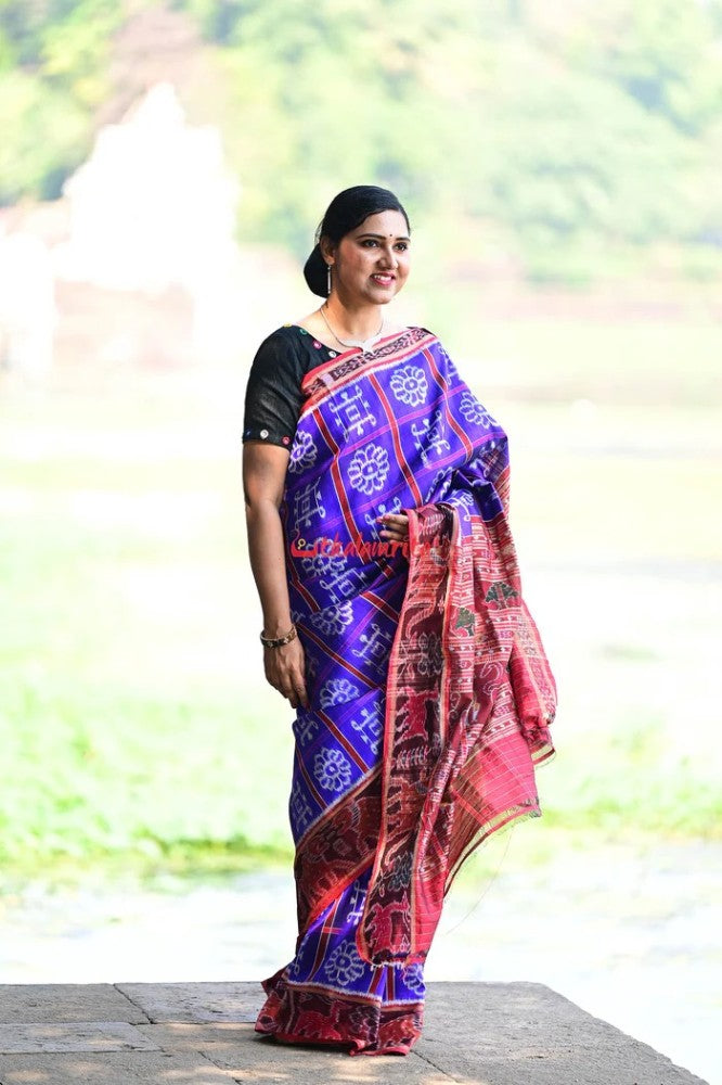 Purple Odisha Ikkat Saree