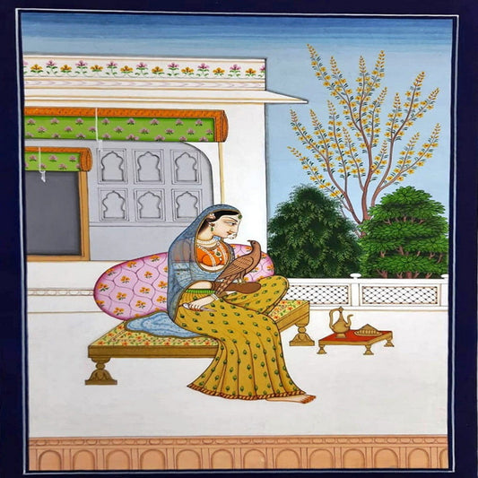 Queen With A Bird In Garden (8x12 inch)