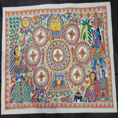 Radha & Krishna Holi Madhubani painting