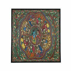 Radha Krishna Raas With Gopikas Painting