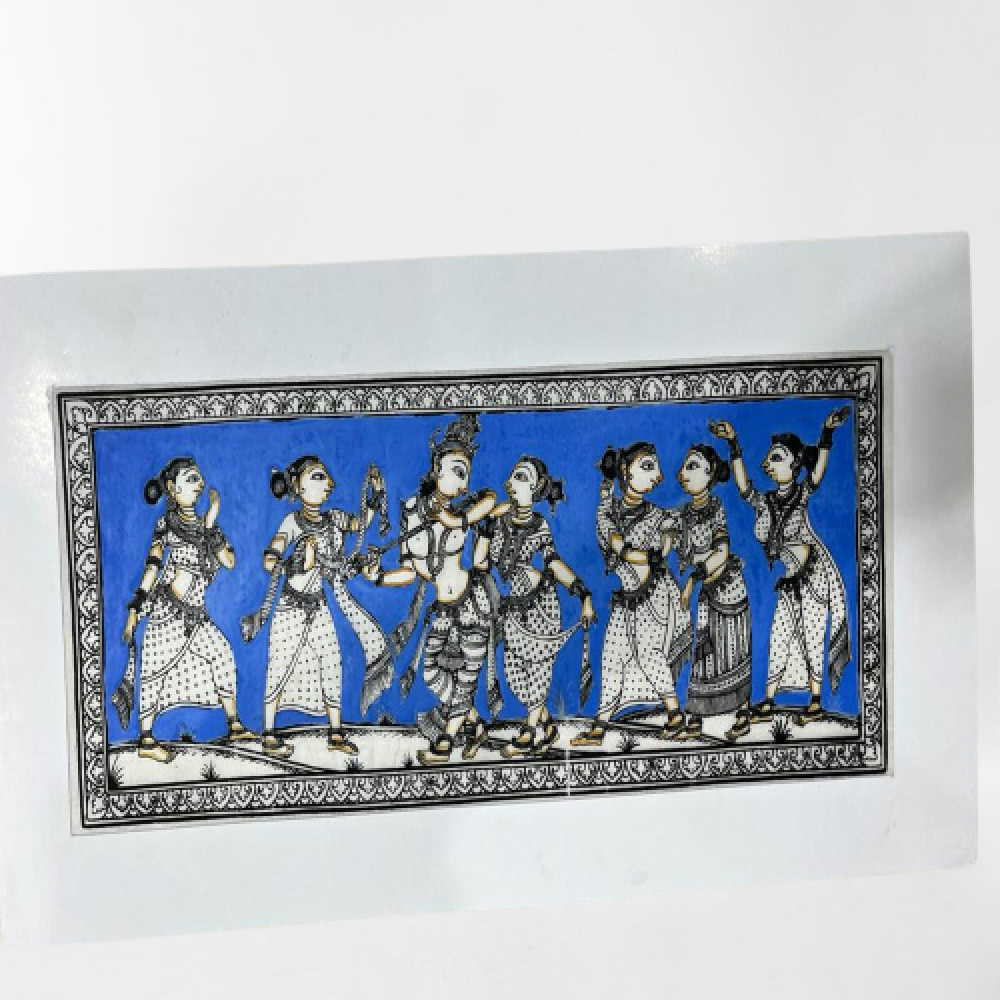 Radha Krishna With Gopikas Patchithra (19x13inch)