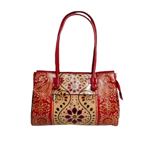 Rangoli Design Umbrella Leather Handbag