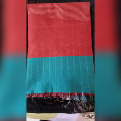 Red & Blue Champa Silk Saree