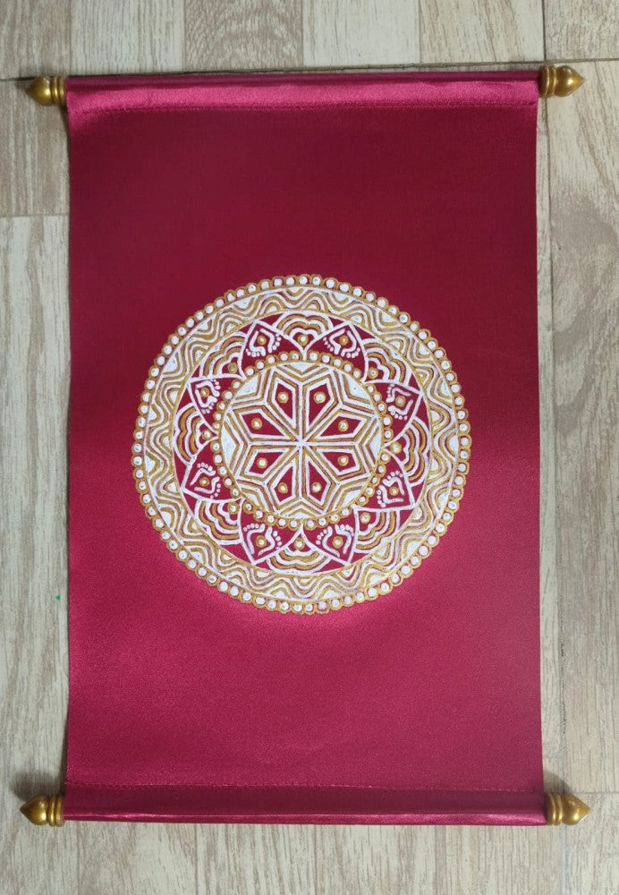 Red Printed Aipan Scrolls for Gifting Style 1