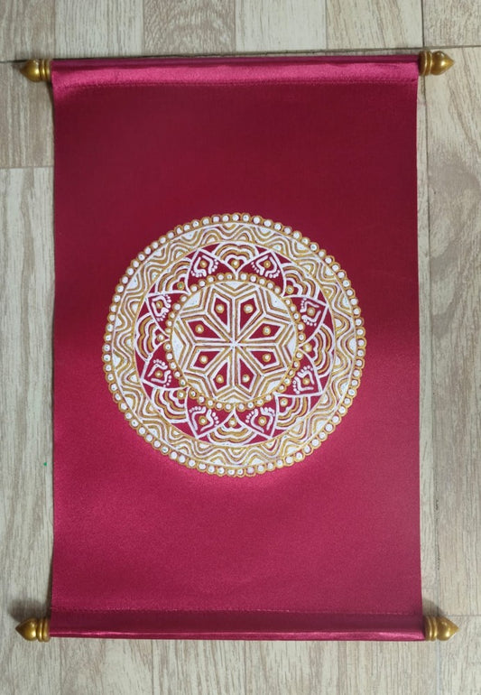 Red Printed Aipan Scrolls for Gifting Style 1