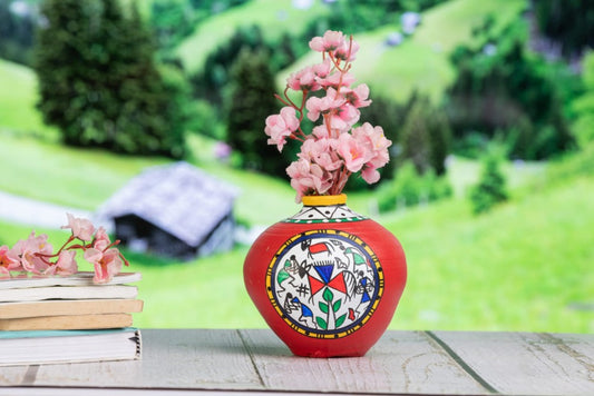 Red tribal Terracota vase