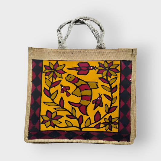Red & Yellow Khovar Jute Bag