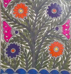 Rich Multicolored Floral Patterns on Khadi Paper Using Natural Paints