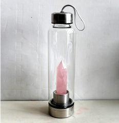 Rose Quartz Crystal Water Bottle