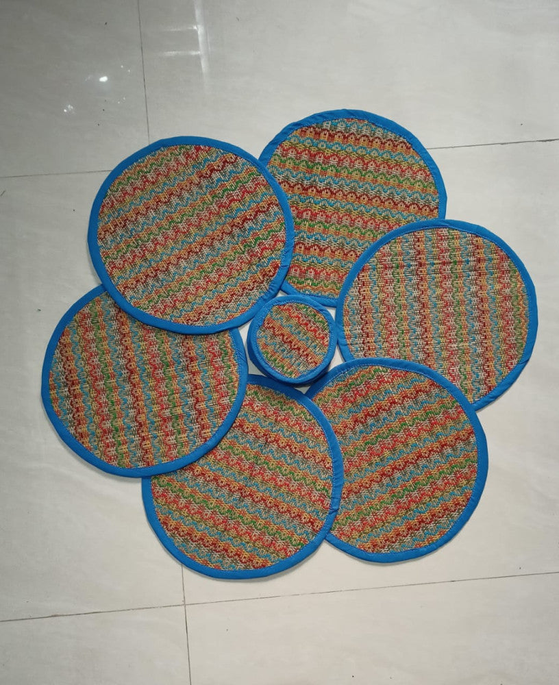 Round Table Mats 6 With 6 Coasters Style 1