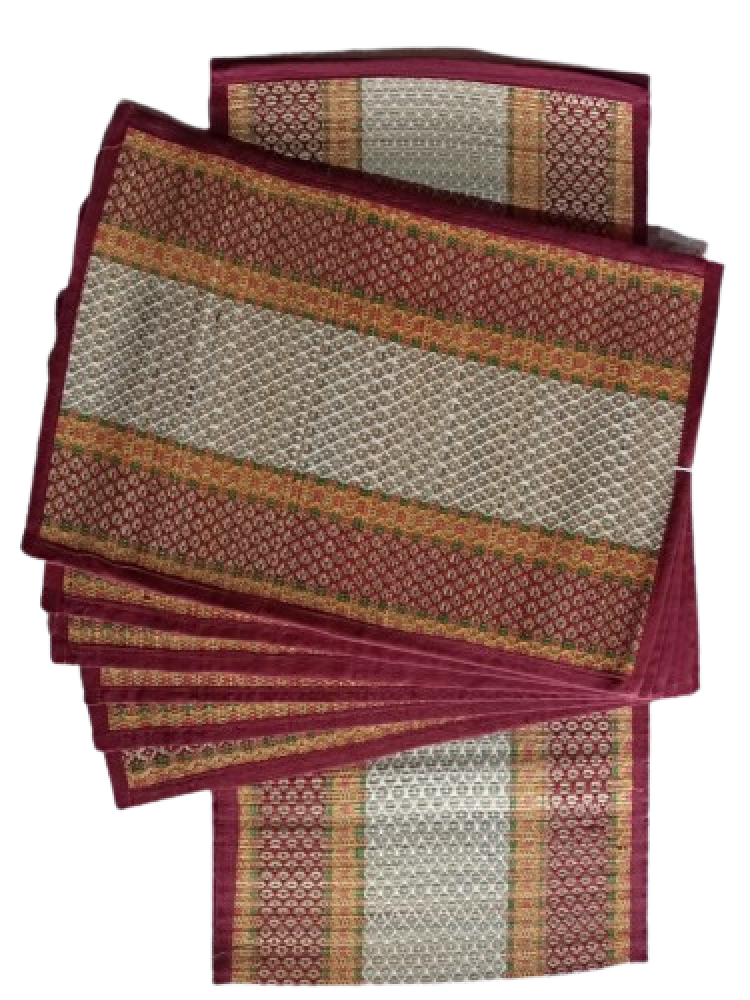 Runner With 6 Table Mats - Red