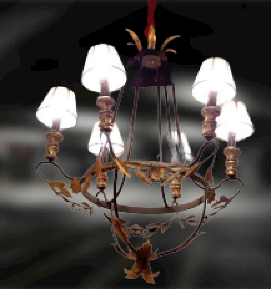 Rusty Golden Chandelier With 6 Lights