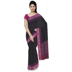 Marvelous Blue Sambalpuri Bandha Saree with Pink Border for Women