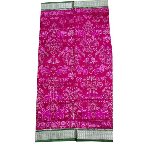 Traditional Handwoven Pink Colour Sambalpuri Sarees for women