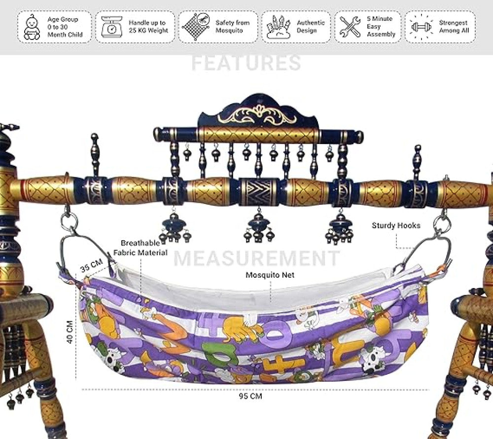 Sankheda Baby Cradle Age 0-3 Years Style 1