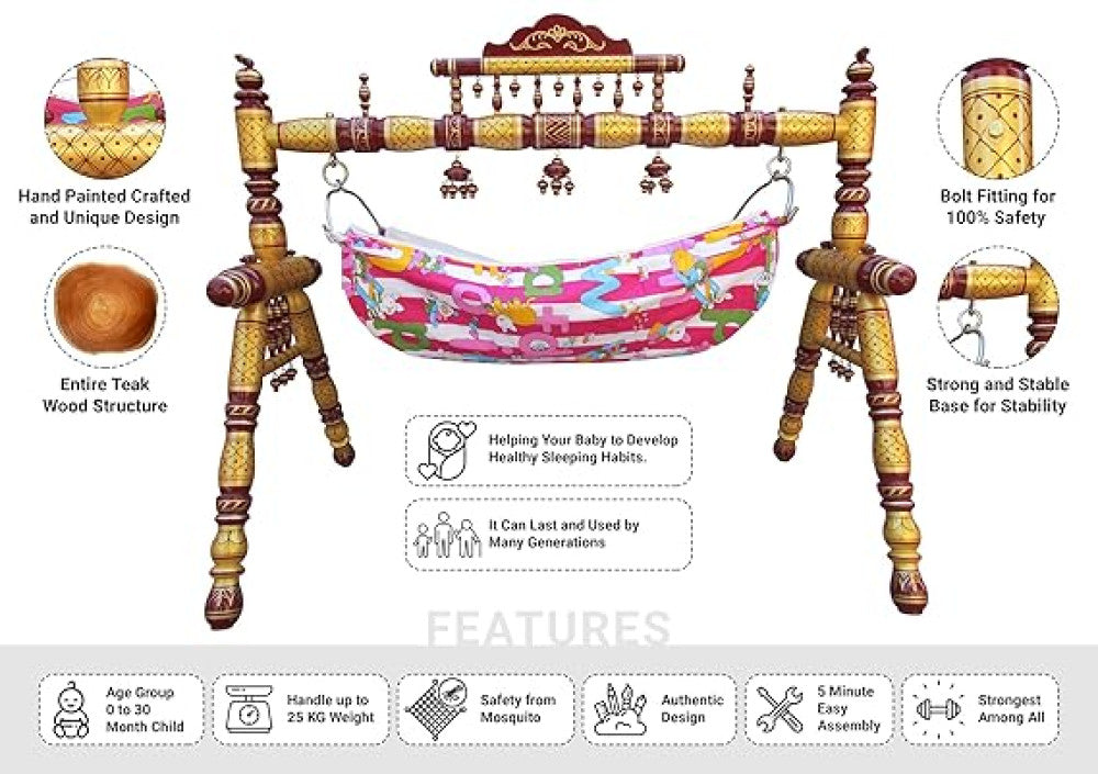 Sankheda Baby Cradle Age 0-3 Years Style 2