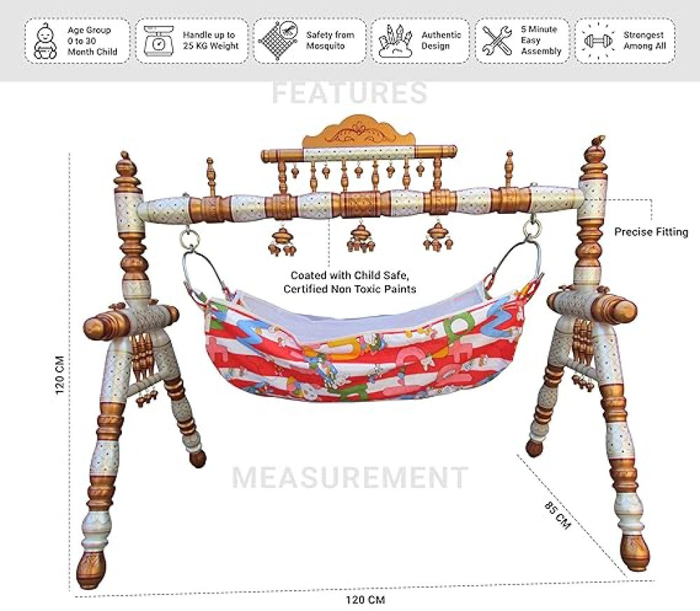 Sankheda Baby Cradle Age 0-3 Years Style 4