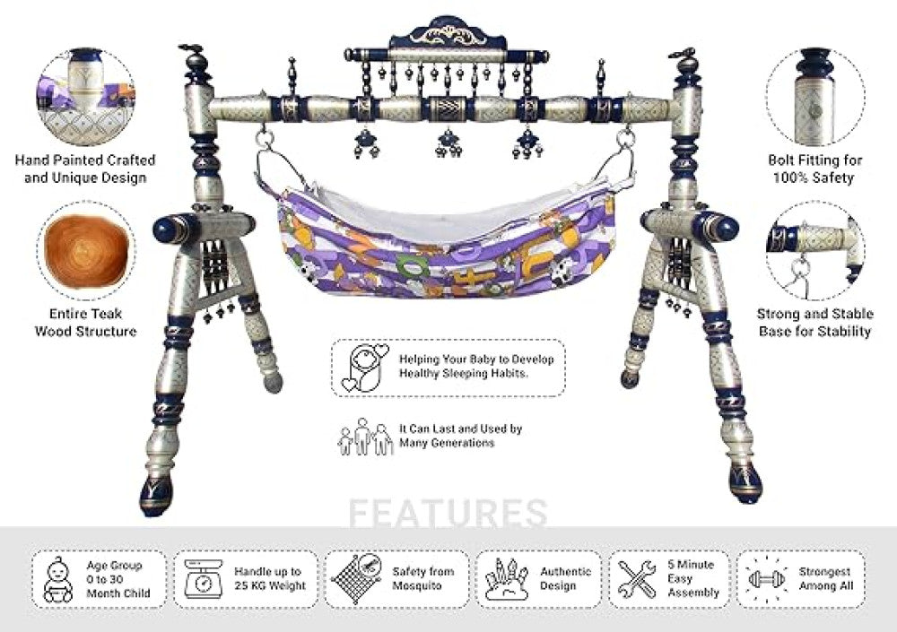 Sankheda Baby Cradle Age 0-3 Years Style 6