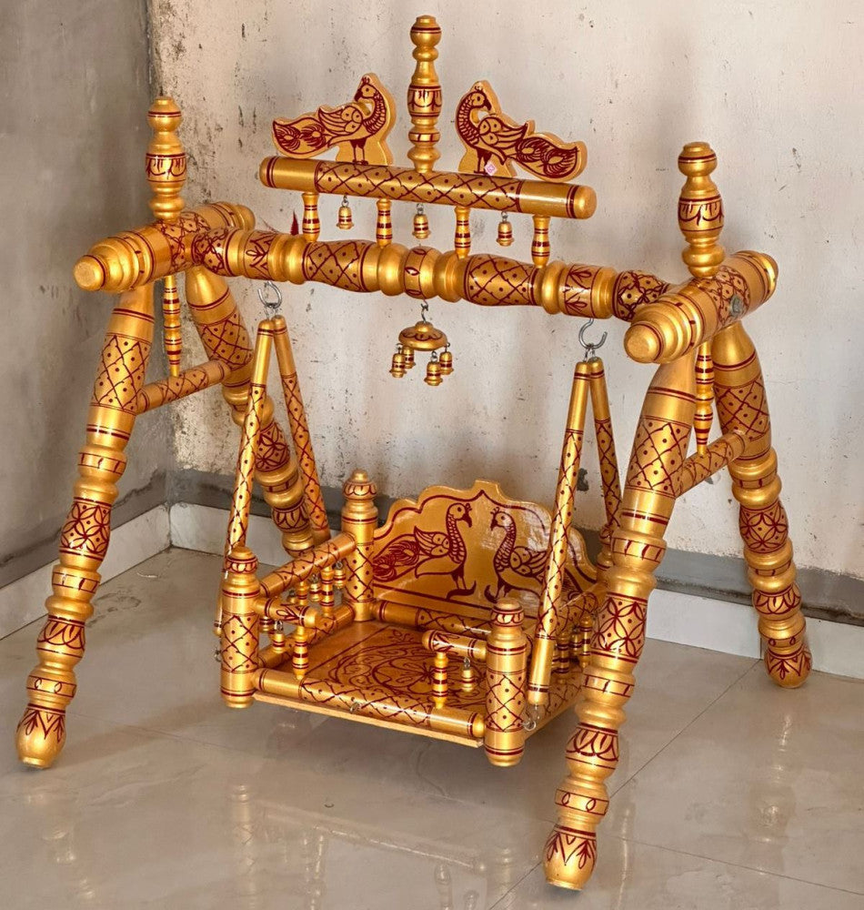 Sankheda Big Golden Krishna Palna