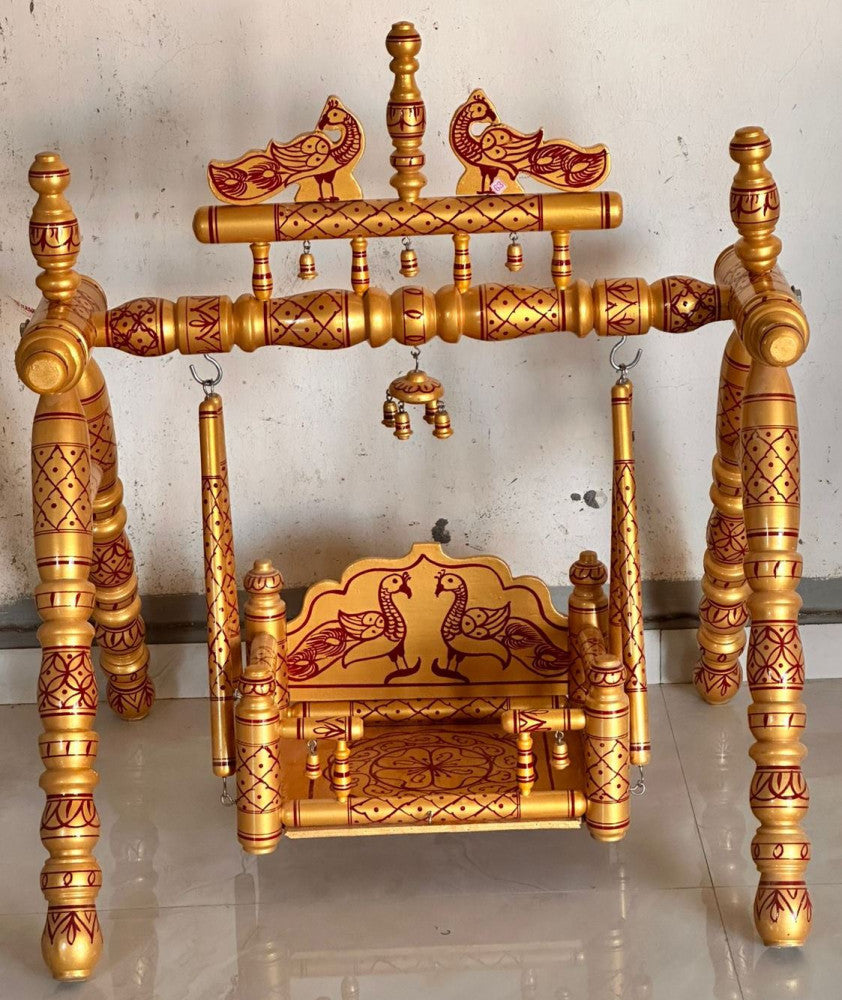 Sankheda Big Golden Krishna Palna