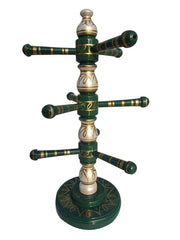 Sankheda Hand Painted Bangle Stand Pearl White Green Golden