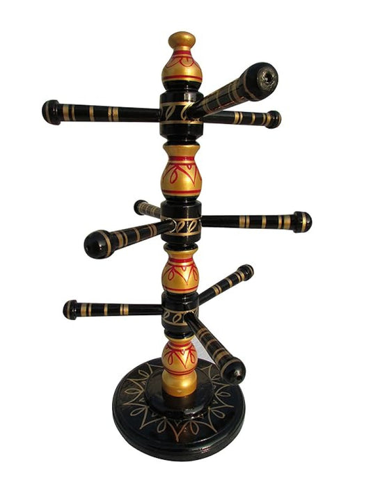 Sankheda Hand Painted Bangle Stand Pearl Yellow Black Cherry