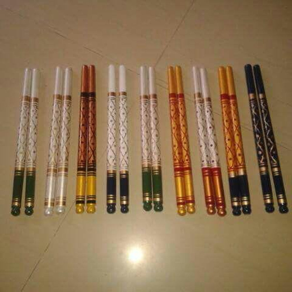 Sankheda Handpainted Wooden Dandiya Sticks 9 Pair (18 Stick) Style 12