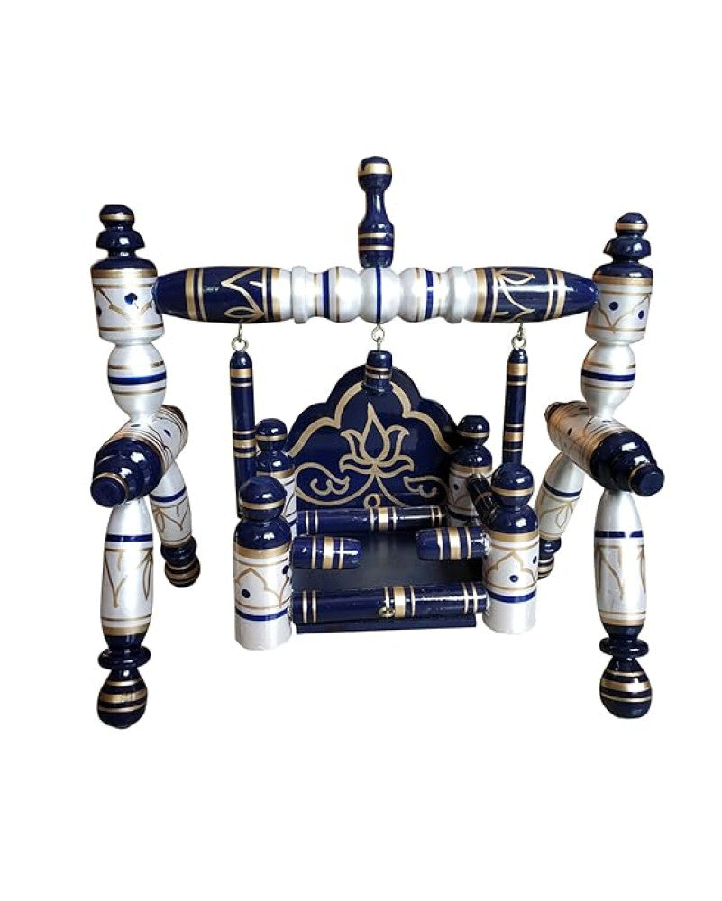 Sankheda Laddu Gopal Jhula Pearl White Blue