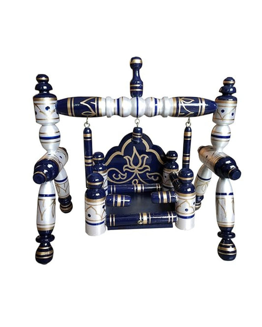 Sankheda Laddu Gopal Jhula Pearl White Blue