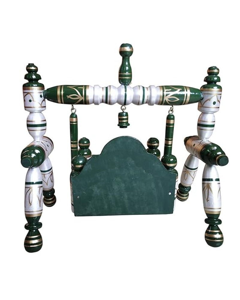 Sankheda Laddu Gopal Jhula Pearl White Green