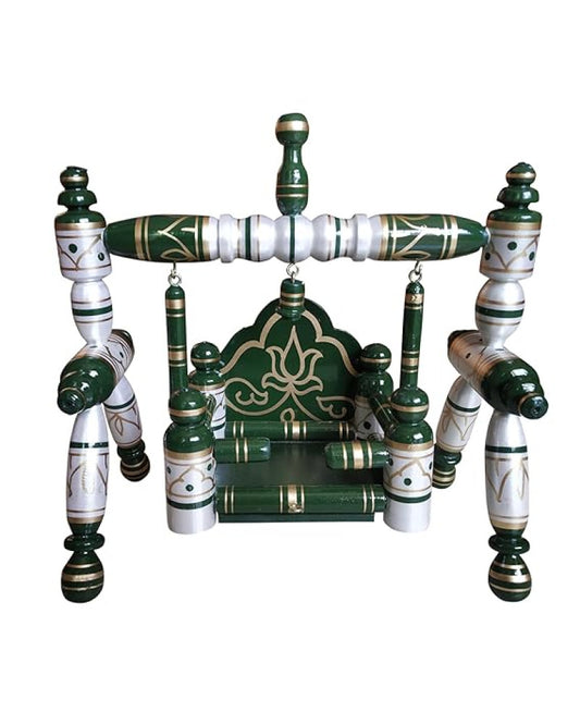 Sankheda Laddu Gopal Jhula Pearl White Green