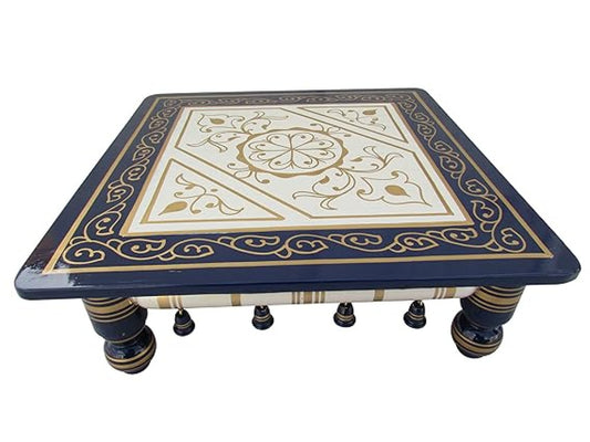 Sankheda Pearl White Blue Chowki Bazot