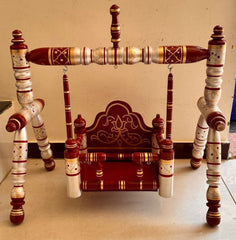 Sankheda Red & White Krishna Palna