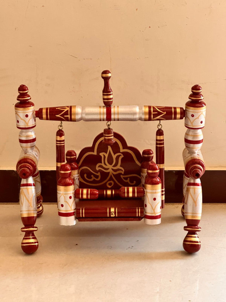 Sankheda White & Maroon Krishna Palna